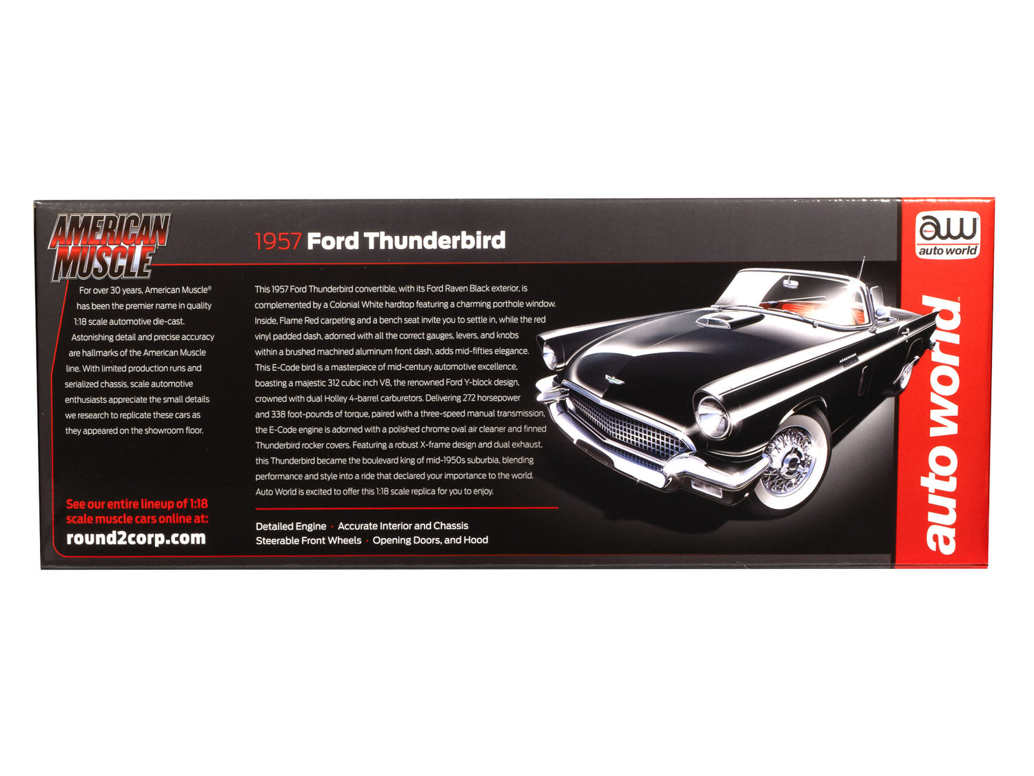 "PRE-ORDER" American Muscle 1957 Ford Thunderbird Roadster 1:18 Scale Diecast (DUE OCTOBER 2025)