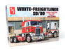 AMT White Freightliner 2-in-1 SD-DD Cabover Tractor (75th Anniversary) 1:25 Scale Model Kit