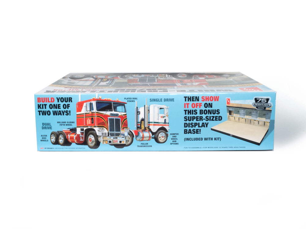 AMT White Freightliner 2-in-1 SD-DD Cabover Tractor (75th Anniversary) 1:25 Scale Model Kit