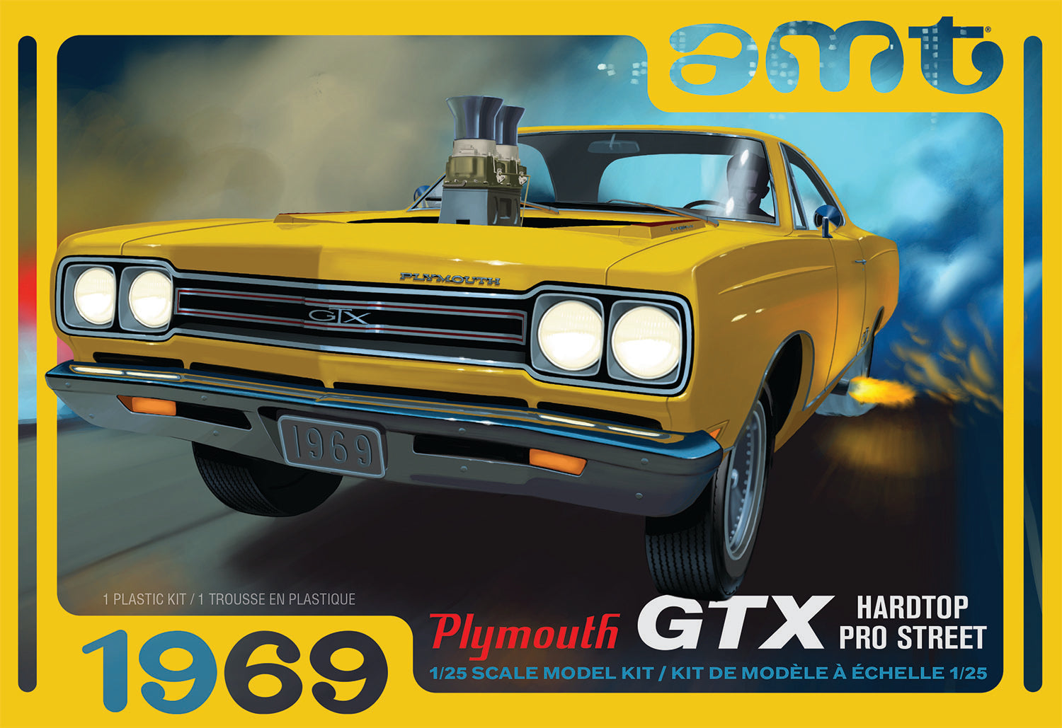 AMT 1969 Plymouth GTX Hardtop Pro Street 1:25 Scale Model Kit