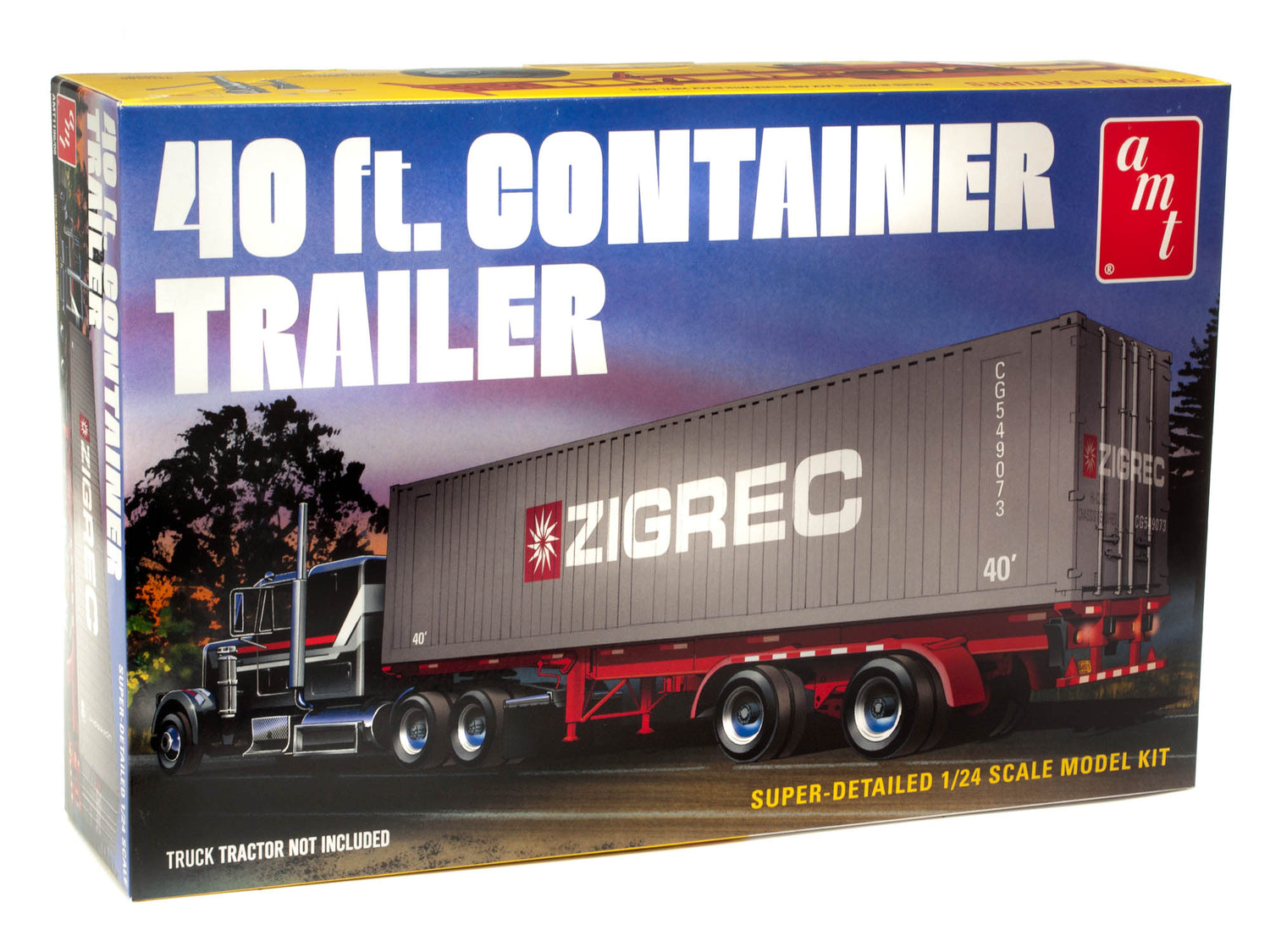 AMT 40' Semi Container Trailer 1:24 Scale Model Kit