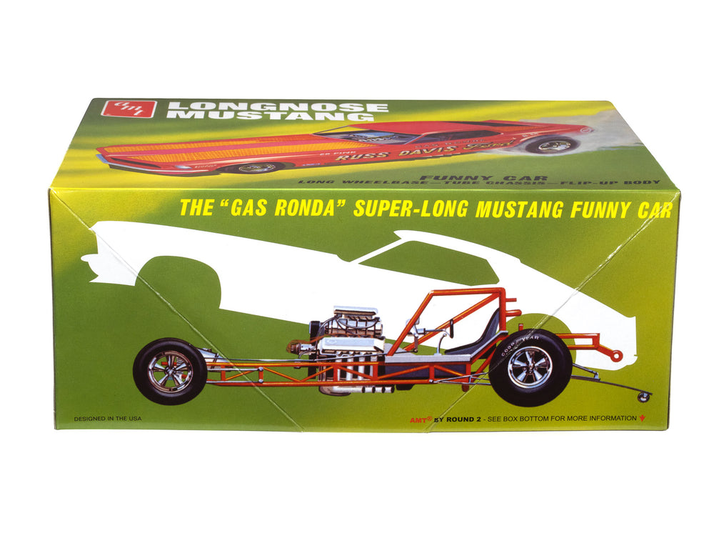 AMT 1969 Ford Mustang Long Nose Funny Car "Gas Ronda" 1:25 Scale Model Kit - Auto World Store