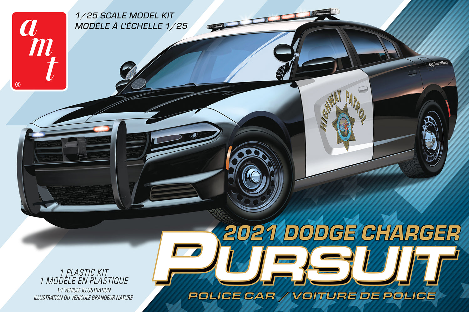 AMT 2021 Dodge Charger Police Pursuit 1:25 Scale Model Kit