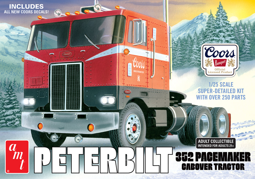 AMT Peterbilt 352 Pacemaker COE Coors Beer 1:25 Scale Model Kit