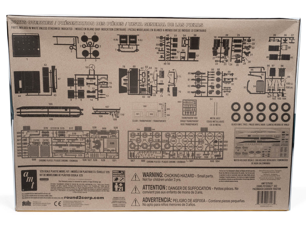 AMT Peterbilt 352 Pacemaker COE Coors Beer 1:25 Scale Model Kit