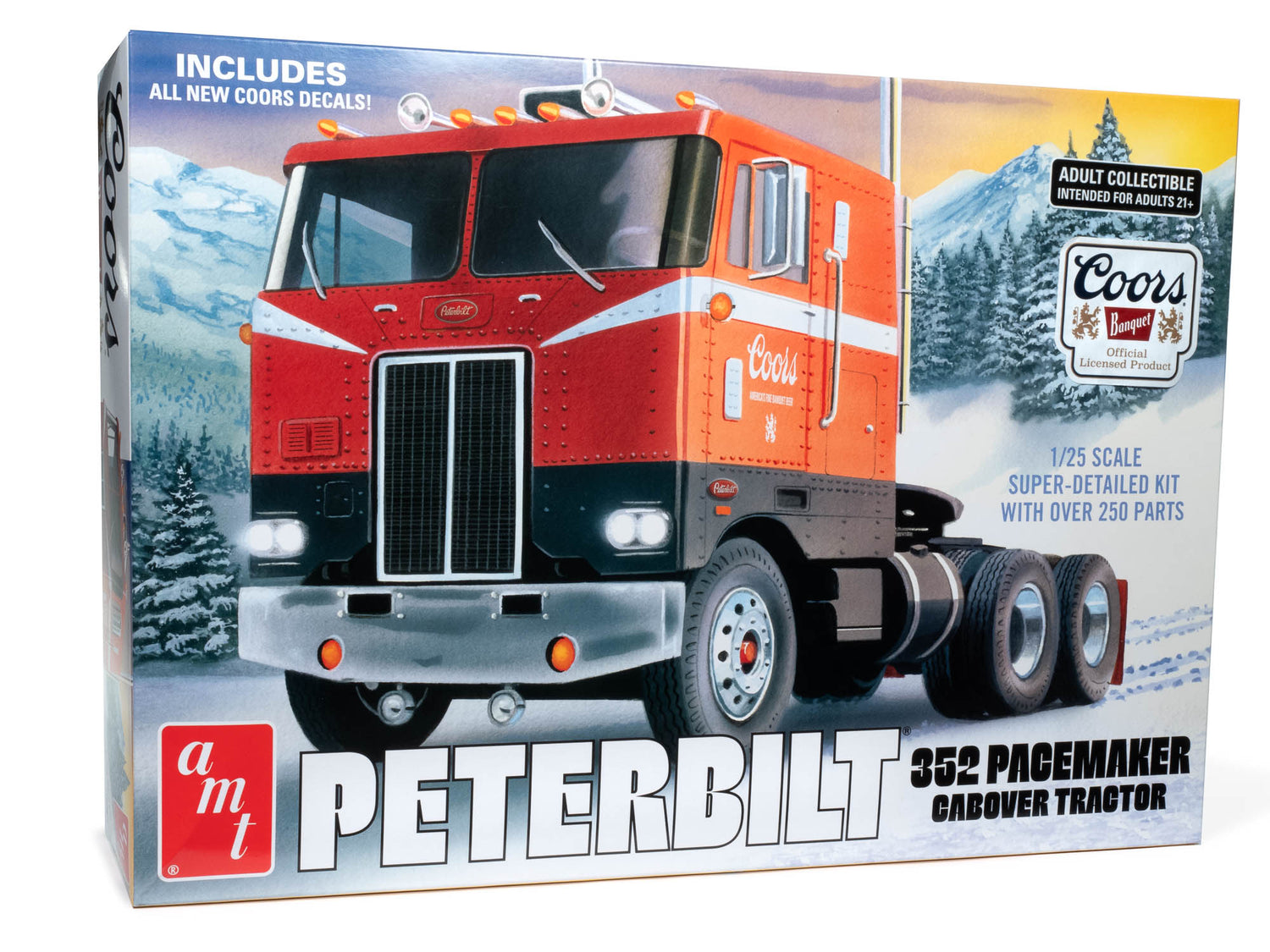 AMT Peterbilt 352 Pacemaker COE Coors Beer 1:25 Scale Model Kit