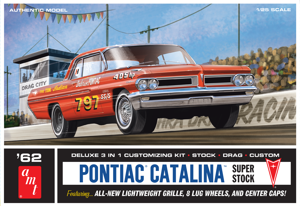 thumbnail image 2 of Moebius Models 1/25 Scale 1961 Pontiac Catalina Model Kit - Factory Sealed Collector Item 2 of 10