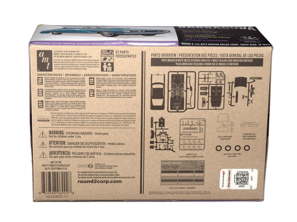 AMT 1965 Plymouth Barracuda Craftsman Plus 1:25 Scale Model Kit - Auto World Store