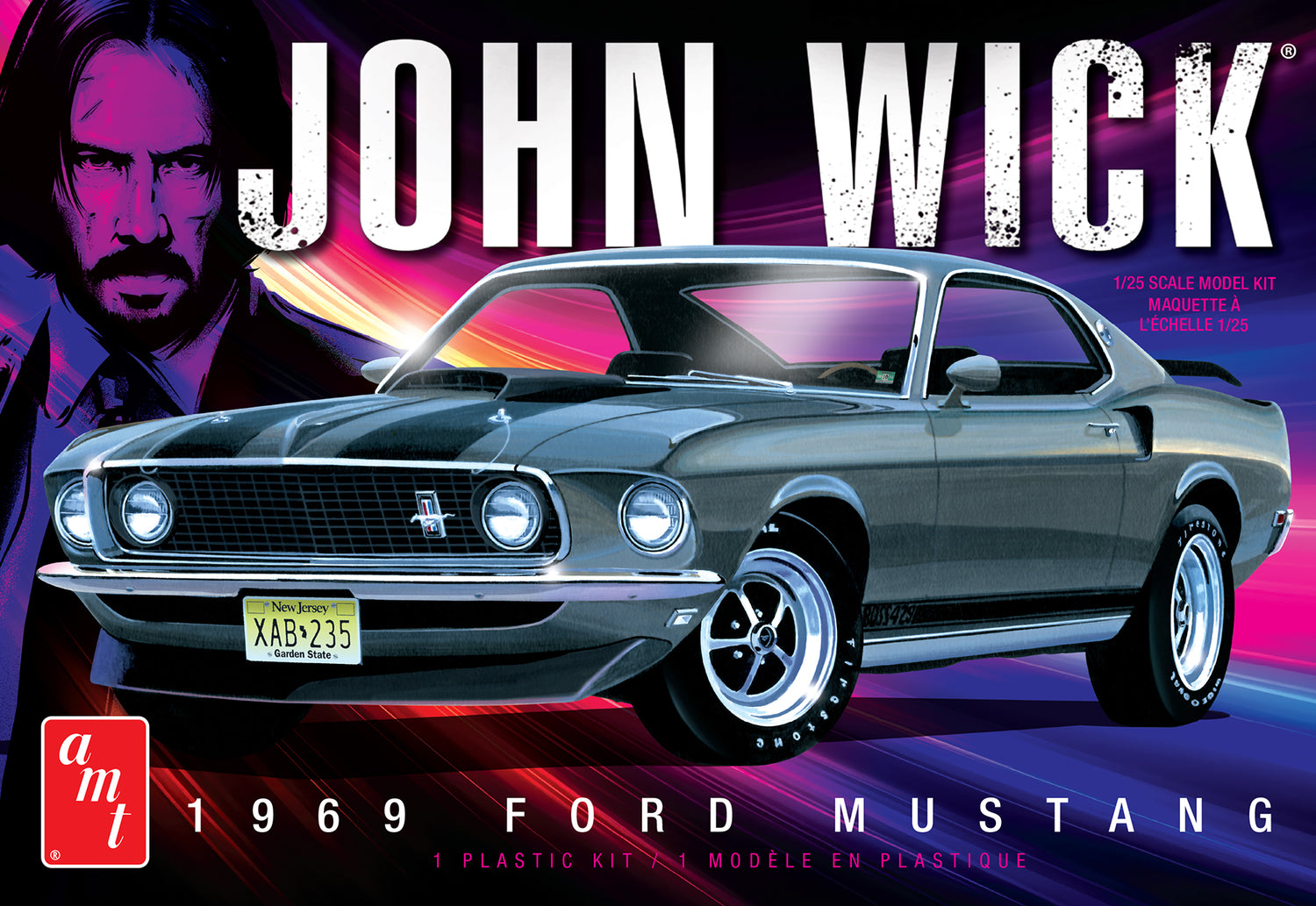 "PRE-ORDER" AMT 1969 Ford Mustang Mach I John Wick 1:25 Scale Model Kit (DUE JULY 2026)