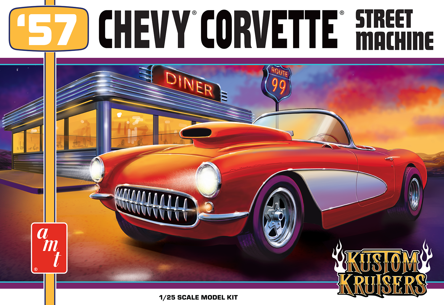 "PRE-ORDER" AMT 1957 Chevy Corvette Street Machine 1:25 Scale Model Kit (DUE SEPTEMBER 2025)