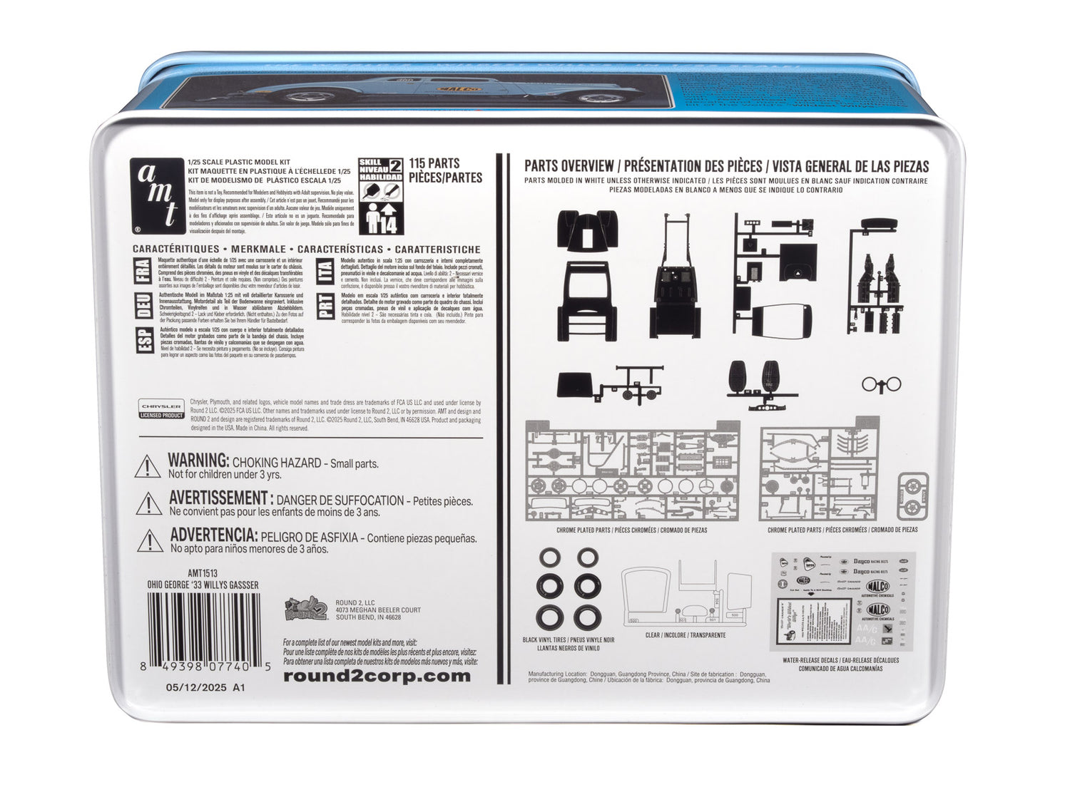 AMT 1933 Willys Gasser Ohio George w/Tin Packaging 1:25 Scale Model Kit