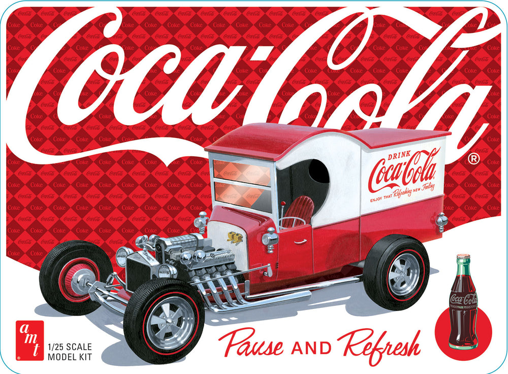 "PRE-ORDER" AMT 1925 Ford Model T Panel w/Tin Packaging Coca-Cola 1:25 Scale Model Kit (DUE JULY 2026)