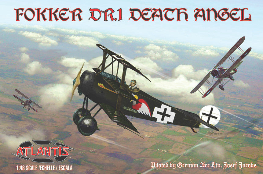 Atlantis Fokker DR.1 Death Angel with Trading Card 1:48 Scale Model Kit
