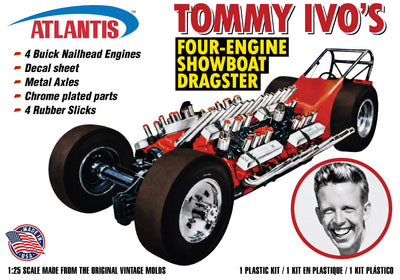 Atlantis Tommy Ivo's Showboat Four Engine Dragster with 4 Buick 454 Nailhead Engines 1:25 Scale Model Kit