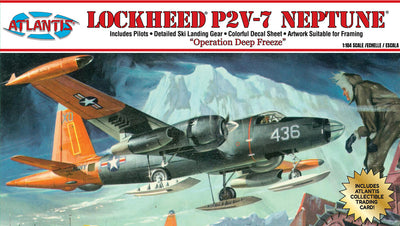 Atlantis Lockheed P2V-7 Neptune "Operation Deep Freeze" with Trading Card 1:104 Scale Model Kit