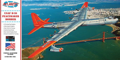 Atlantis B-36 Peacemaker Bomber United States Air Force (USAF) with Swivel Stand 1:184 Scale Model Kit