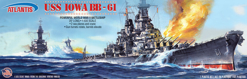 Atlantis USS Iowa (BB-61) World War II Battleship 1:535 Scale Model Kit