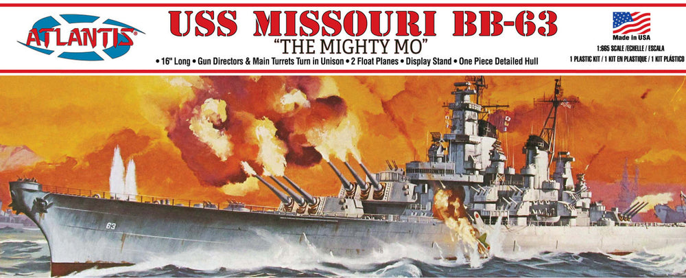 Atlantis USS Missouri (BB-63) "The Mighty Mo" Battleship 1:665 Scale Model Kit