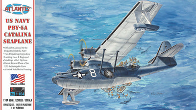 Atlantis PBY-5A Catalina Seaplane United States Navy (USN) 1:104 Scale Model Kit