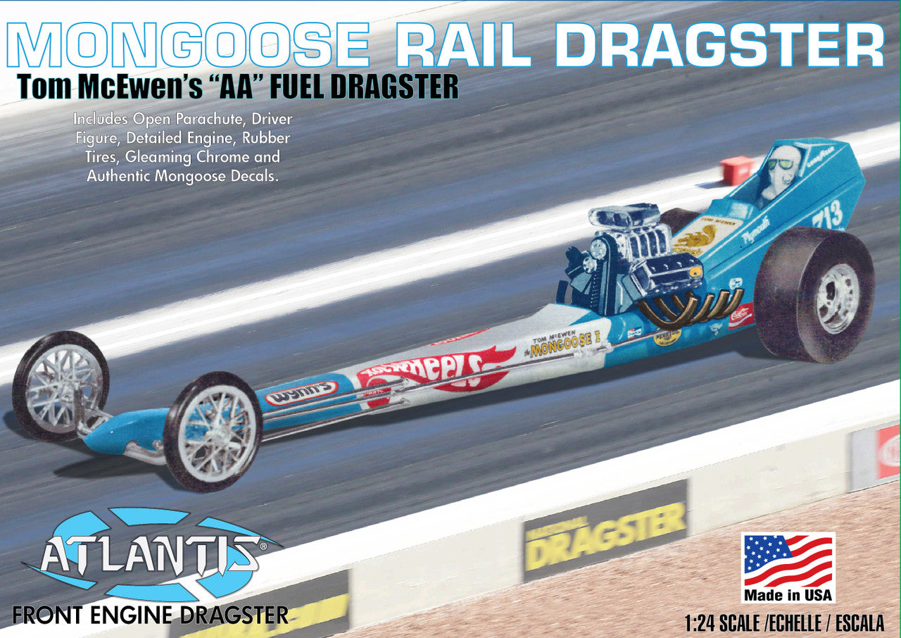 Atlantis Tom "Mongoose" McEwen's "AA" Fuel Dragster - Front Engine Rail Dragster 1:24 Scale Model Kit