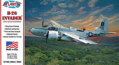 Atlantis B-26 Invader Medium Bomber United States Air Force (USAF) 1:67 Scale Model Kit
