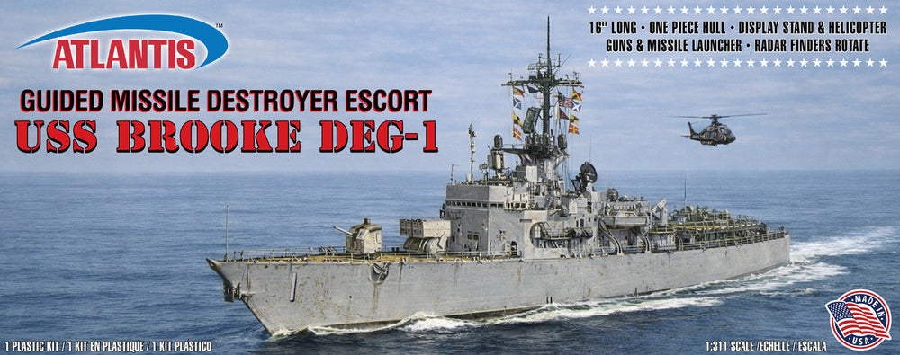 Atlantis USS Brooke (DEG-1) Guided Missile Destroyer Escort 1:311 Scale Model Kit