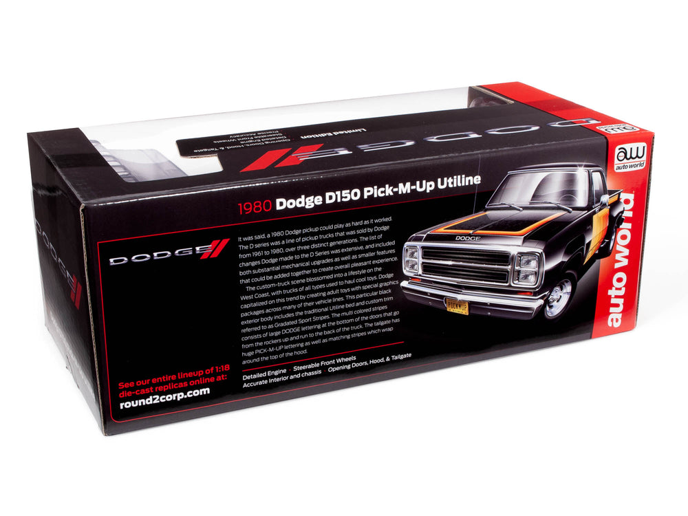 Auto World 1980 Dodge Pickup Step Side 1:18 Scale Diecast