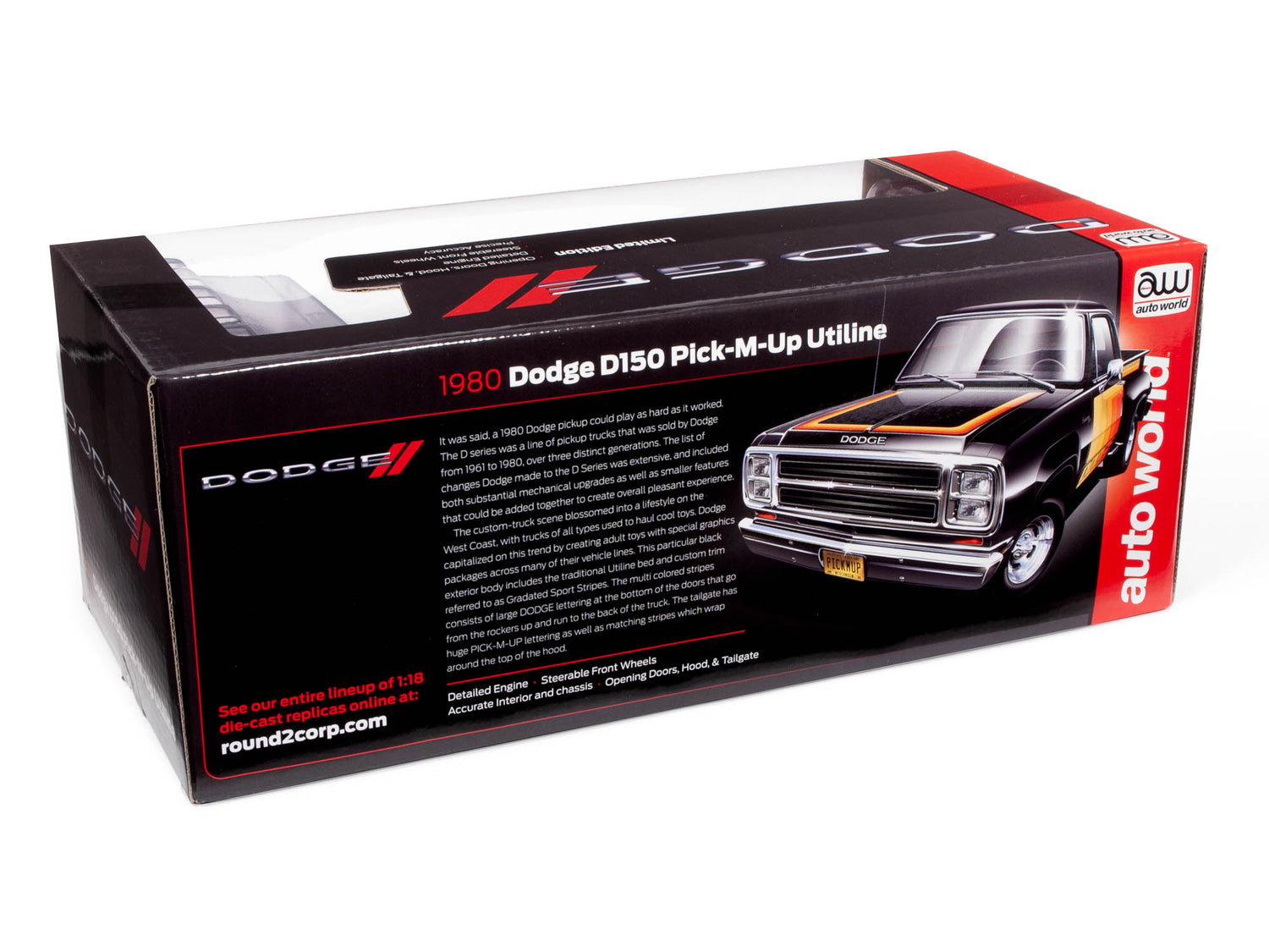 Auto World 1980 Dodge Pickup Step Side 1:18 Scale Diecast