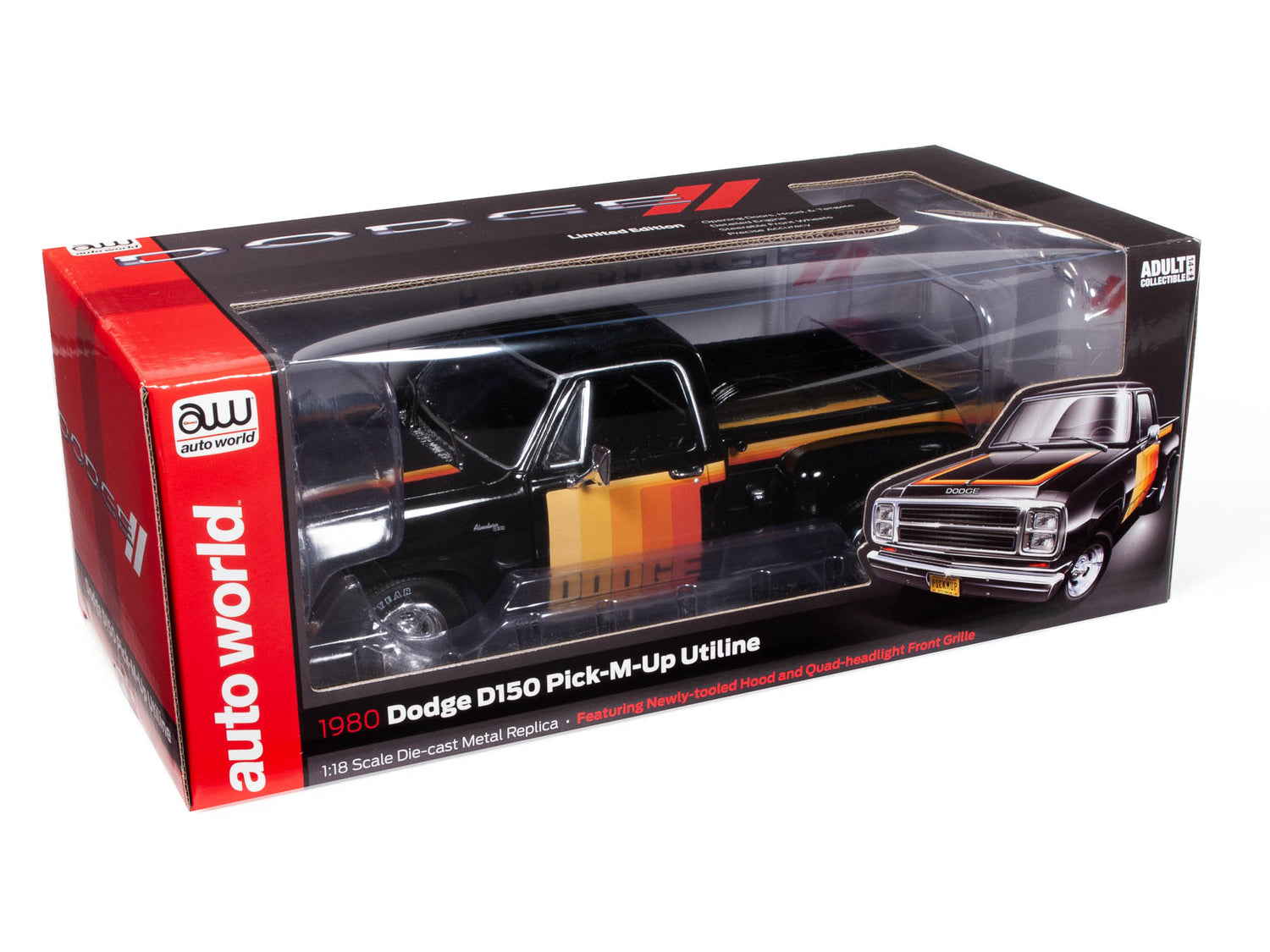 Auto World 1980 Dodge Pickup Step Side 1:18 Scale Diecast
