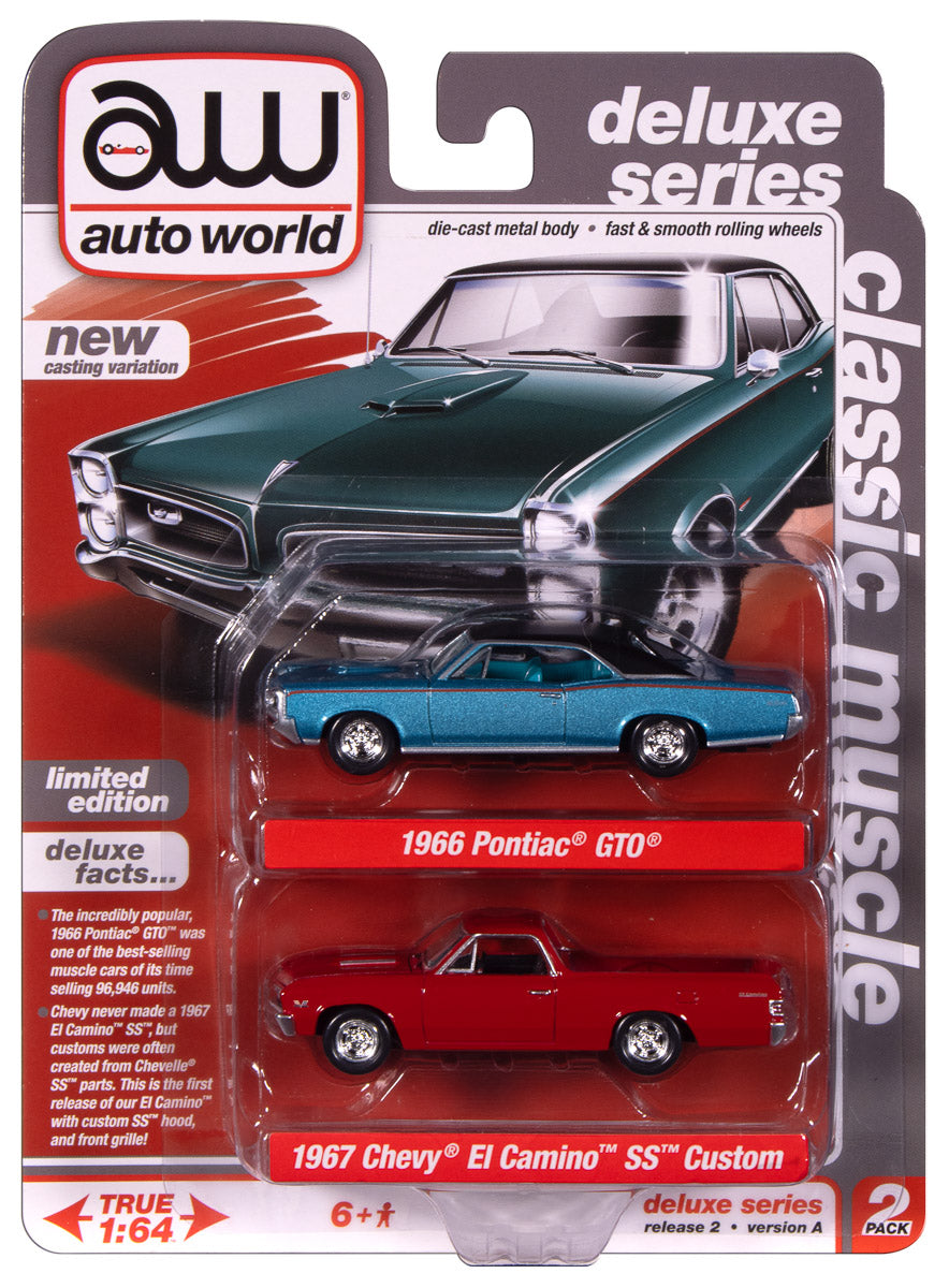 Auto World 2025 Release 2 Classic Muscle Deluxe (2-Pack) Version A 1:64 Scale Diecast