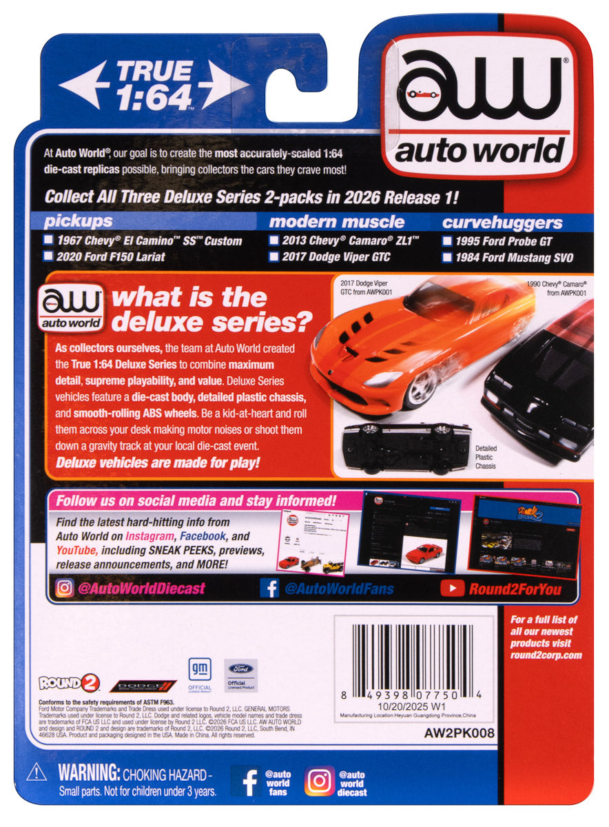 Auto World 2026 Release 1 Modern Muscle Deluxe (2-Pack) Version A 1:64 Scale Diecast