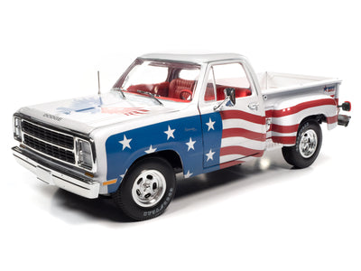 Auto World 1980 Dodge Stepside Patriotic Pickup 1:18 Scale Diecast