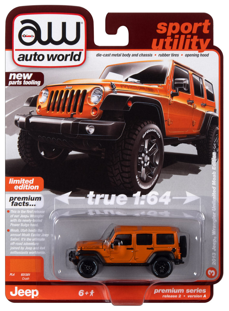 Auto World 2013 Jeep Wrangler Unlimited Moab Edition (Crush Orange) 1:64 Diecast
