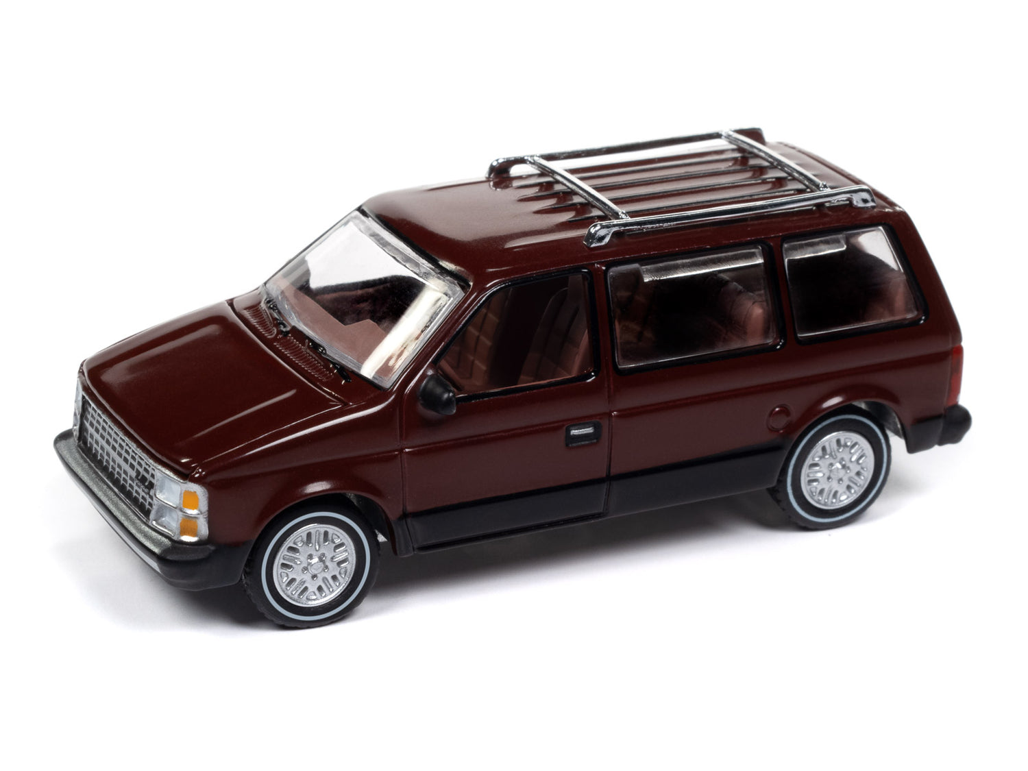 Auto World 1985 Dodge Caravan (Crimson Red w/Black Lower Sides) 1:64 Diecast