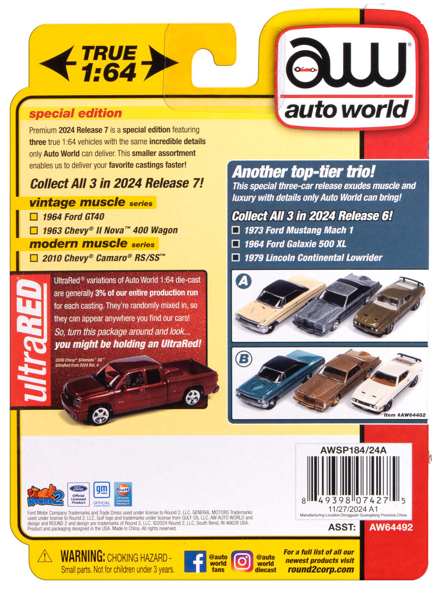 Auto World 1963 Chevrolet Nova II Wagon (Rally Red) 1:64 Diecast