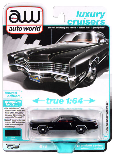 "PRE-ORDER" Auto World 1967 Cadillac Eldorado (Sable Black) 1:64 Diecast (DUE MAY 2025)