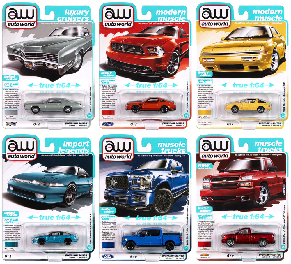 Auto World Premium 2025 Release 1 Set B (6-Car Sealed Case) 1:64 Diecast