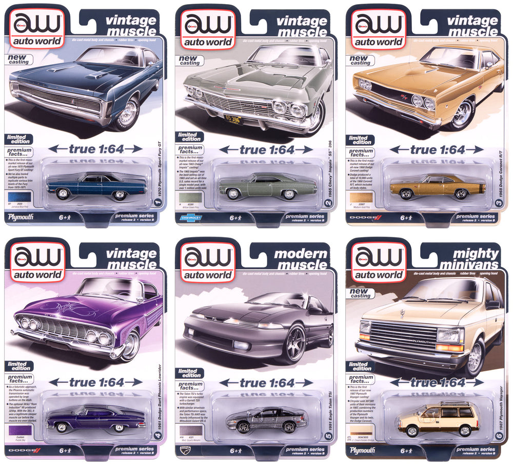 "PRE-ORDER" Auto World Premium 2025 Release 2 Set B (6-Car Sealed Case) 1:64 Diecast (DUE OCTOBER 2025)