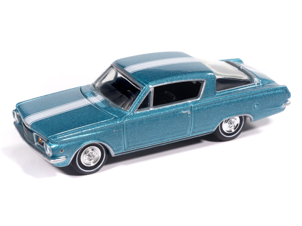 "PRE-ORDER" Auto World 1965 Plymouth Barracuda Formula S (Medium Turquoise Poly w/White Stripe) 1:64 Diecast (DUE MARCH 2026) - Auto World Store