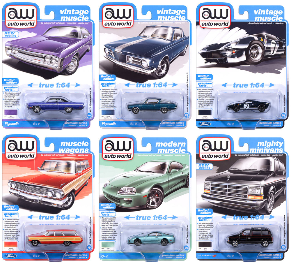 "PRE-ORDER" Auto World Premium 2025 Release 3 Set B (6-Car Sealed Case) 1:64 Diecast (DUE MARCH 2026) - Auto World Store