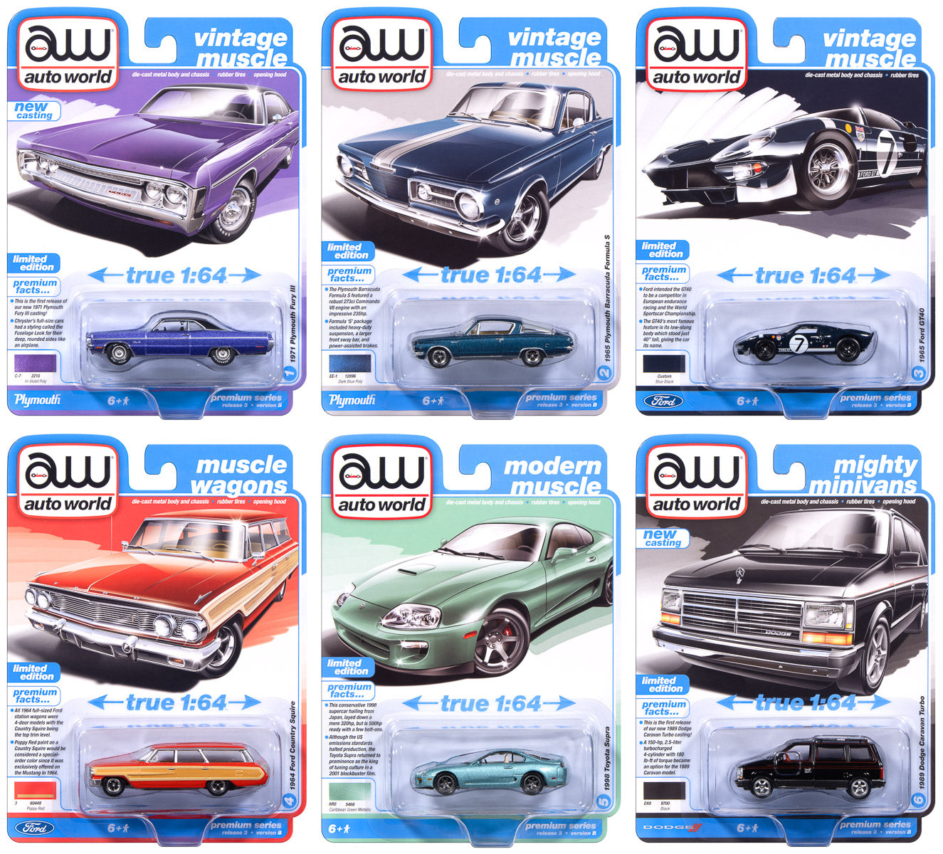 "PRE-ORDER" Auto World Premium 2025 Release 3 Set B (6-Car Sealed Case) 1:64 Diecast (DUE MARCH 2026) - Auto World Store