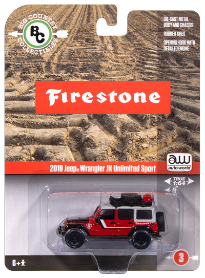 Auto World 2018 Jeep Wrangler Firestone Field Agent 1:64 Diecast