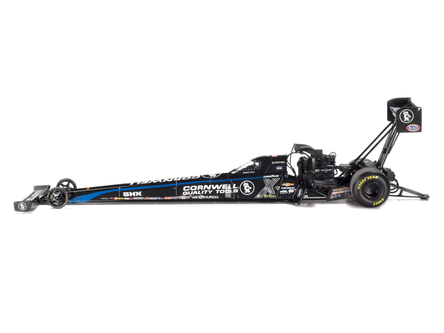 Auto World NHRA 2024 Brittany Force Cornwell Tools Top Fuel Dragster 1:24 Scale Diecast