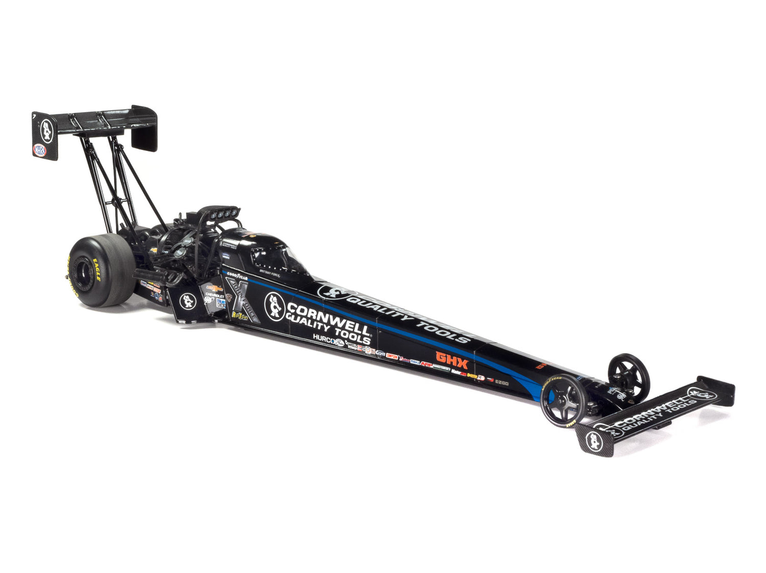 Auto World NHRA 2024 Brittany Force Cornwell Tools Top Fuel Dragster 1:24 Scale Diecast