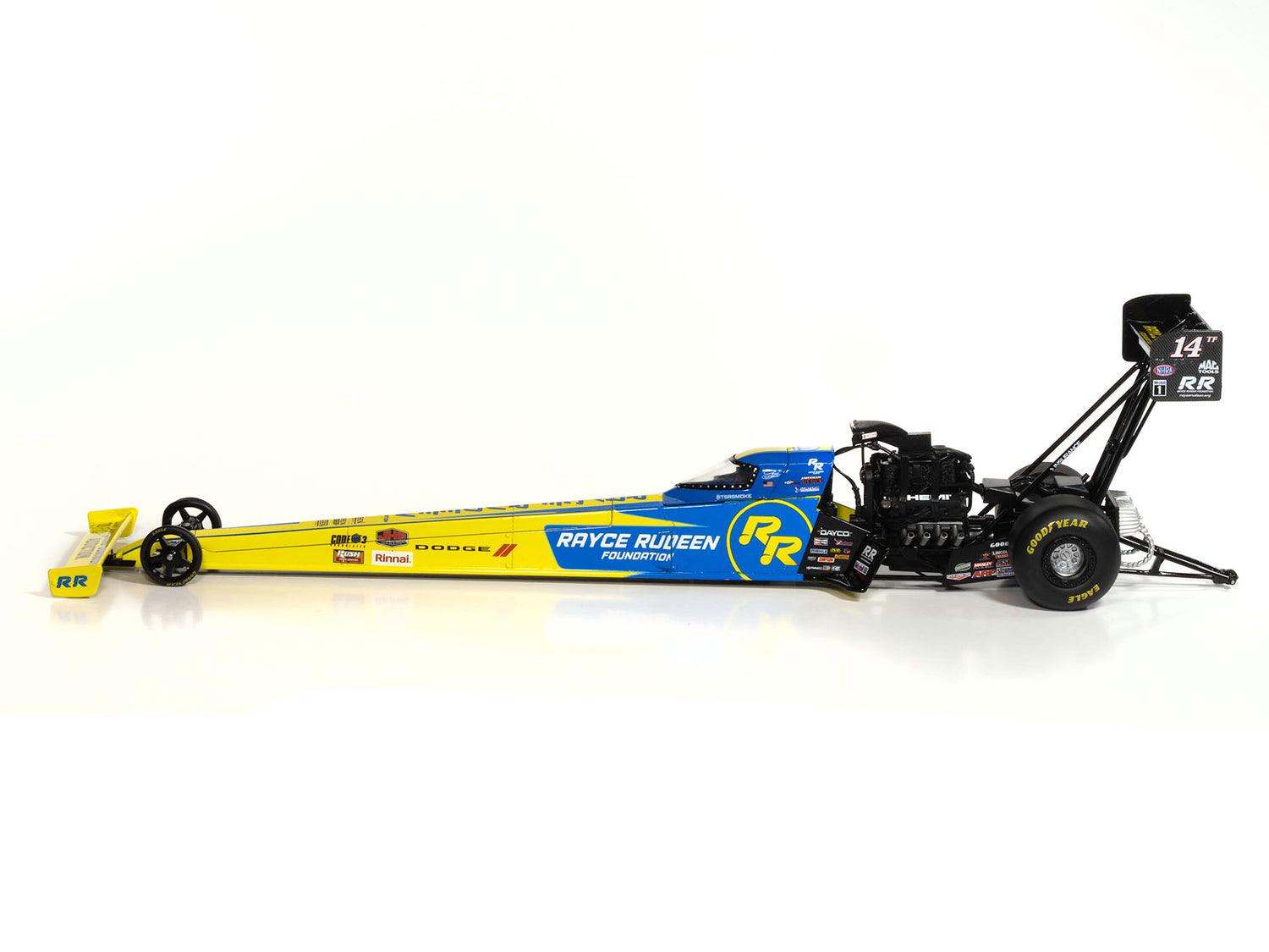 "PRE-ORDER" Auto World NHRA 2025 Tony Stewart Rayce Rudeen Top Fuel Dragster 1:24 Scale Diecast (DUE JULY 2026)