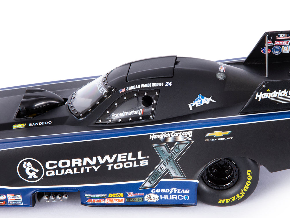 "PRE-ORDER" Auto World NHRA 2026 Jordan Vandergriff Cornwell Tools Chevy Camaro Funny Car 1:24 Scale Diecast (DUE NOVEMBER 2026)