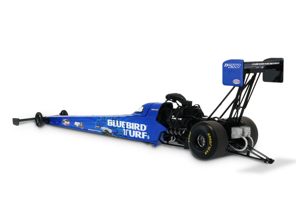 "PRE-ORDER" Auto World NHRA 2026 Will Smith Bluebird Turf SCAG Top Fuel Dragster 1:24 Scale Diecast (DUE OCTOBER 2026)
