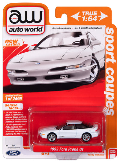 "PRE-ORDER" Auto World 1993 Ford Probe GT (Gloss White) 1:64 Diecast (DUE APRIL 2024)