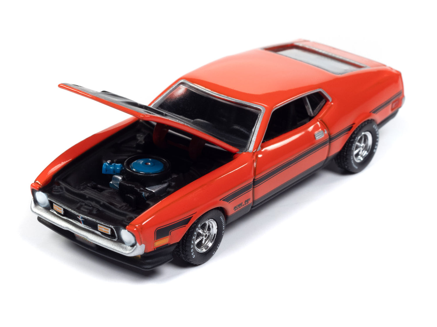 Auto World Mecum 1971 Ford Mustang Boss 351 (Calypso Coral) 1:64 Diecast