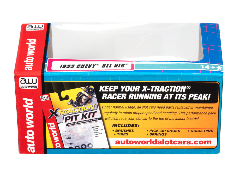 Auto World Xtraction 1955 Chevy Bel Air (Yellow/White) HO Slot Car